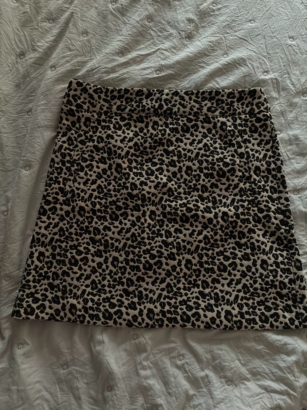 LOFT Leopard-Print Mini Skirt in Beige and Black